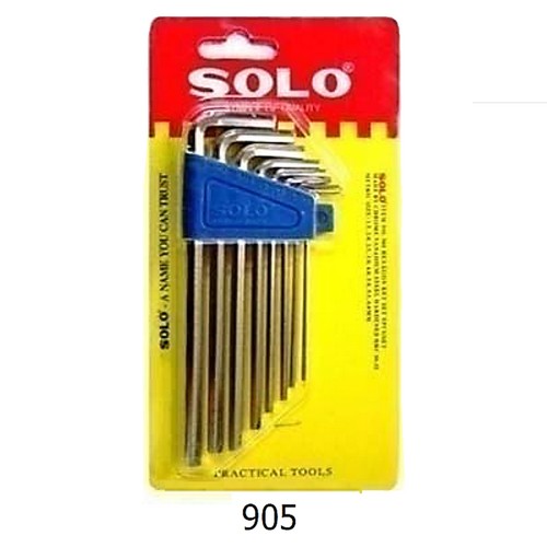SKI - สกี จำหน่ายสินค้าหลากหลาย และคุณภาพดี | SOLO #905-8ตัวชุด หกเหลี่ยมชุบขาวยาว 1.5-6.0mm Code5431 (8ชุด/ก)